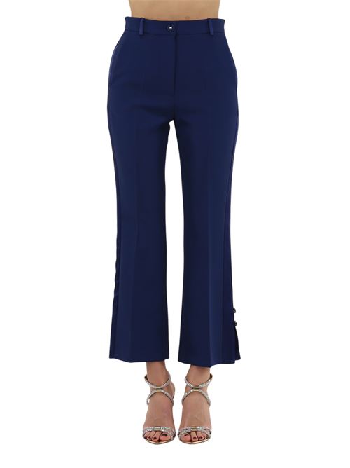 Crepe tuxedo trousers with satin bands ELISABETTA FRANCHI | PA08651E2.DC8